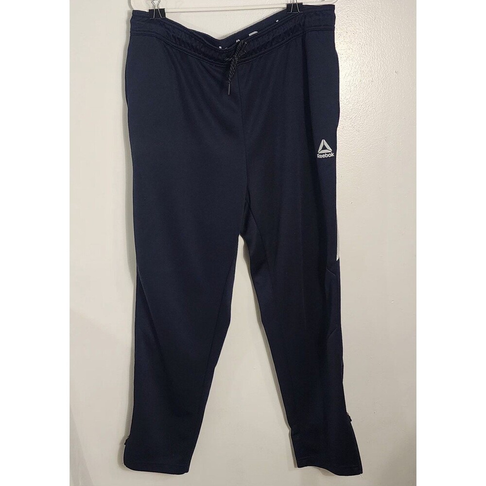 Reebok Men’s XL Active Interlock Track Lightweight Tapered Jogger Pants • Navy